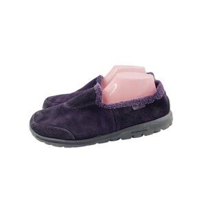 Skechers Women's Purple Go Walk 5 Suede Winter Casual Slip-On Shoes Size 10